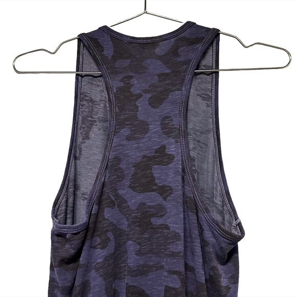 NWT - SUNDRY Knee Length Racer Back Tank Dress - Small - blue & black camo print - Picture 5 of 9
